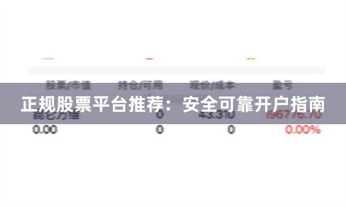 正规股票平台推荐：安全可靠开户指南